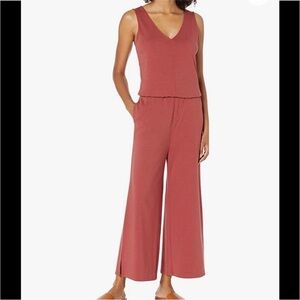 NEW Daily Ritual v neck jumpsuit size XS orange red